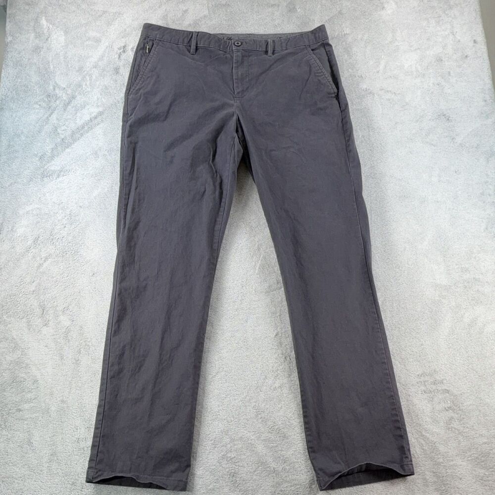 English Laundry Men's Chino Pants 36x34 Dark Grey Flat Front Stretch Straight